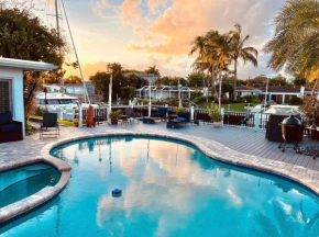 Waterfront new home with pool/jacuzzi & boat dock